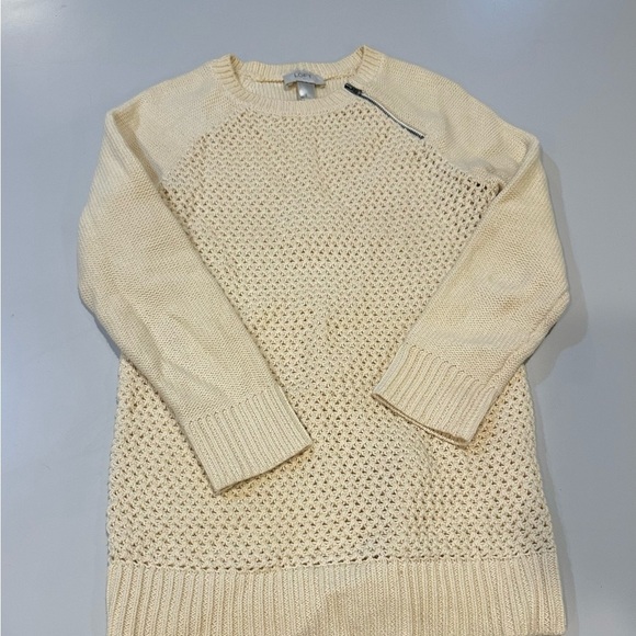 Loft Cream Long Sleeve Sweater Size Small - Picture 1 of 4